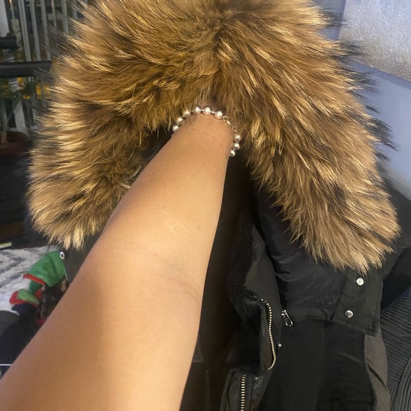 Black Mackage Jacket with detachable fur hood - Picture 2 of 4